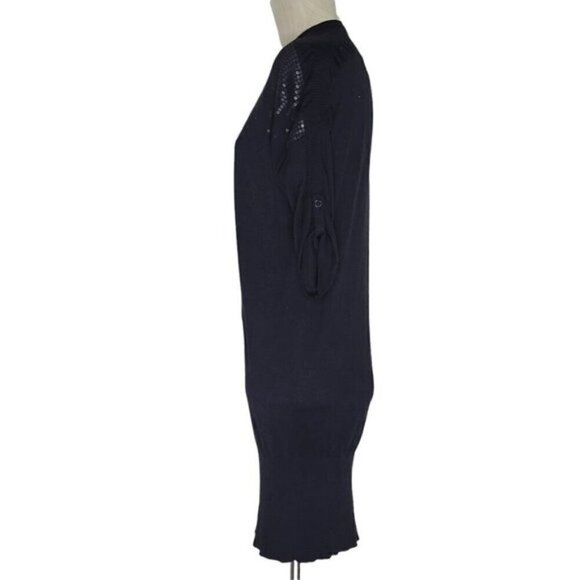 BCBGeneration Dress Size M Sequins Roll Tab Dolman Ruched Sleeve Wide Ribbed Hem - Picture 4 of 14